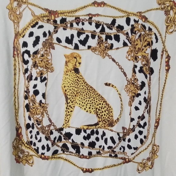 Chico's White and Gold Long Sleeve Tee - Picture 2 of 4